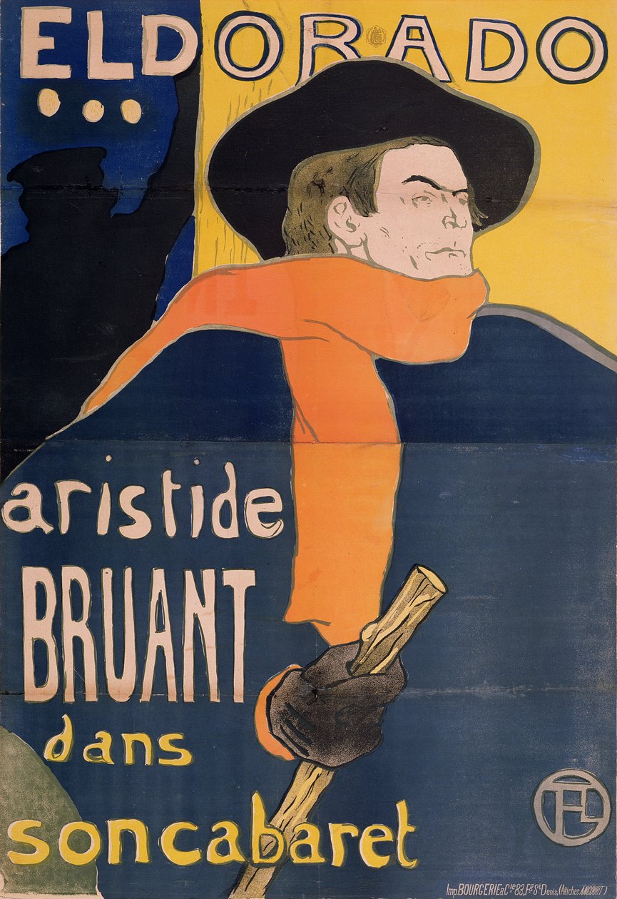 El Dorado: Aristide Bruant, 1892 av Henri de Toulouse Lautrec