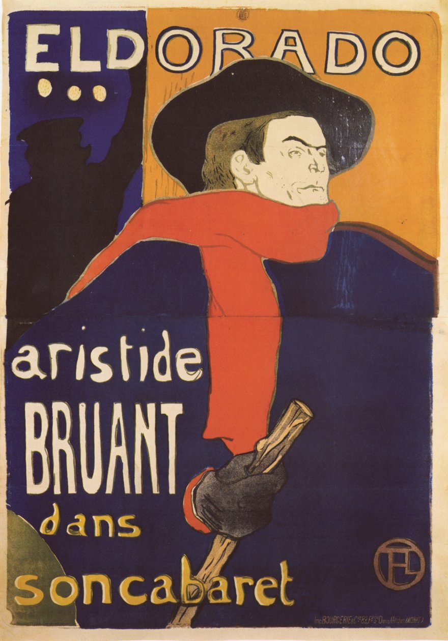 El Dorado, Aristide Bruant affisch, 1892 av Henri de Toulouse Lautrec