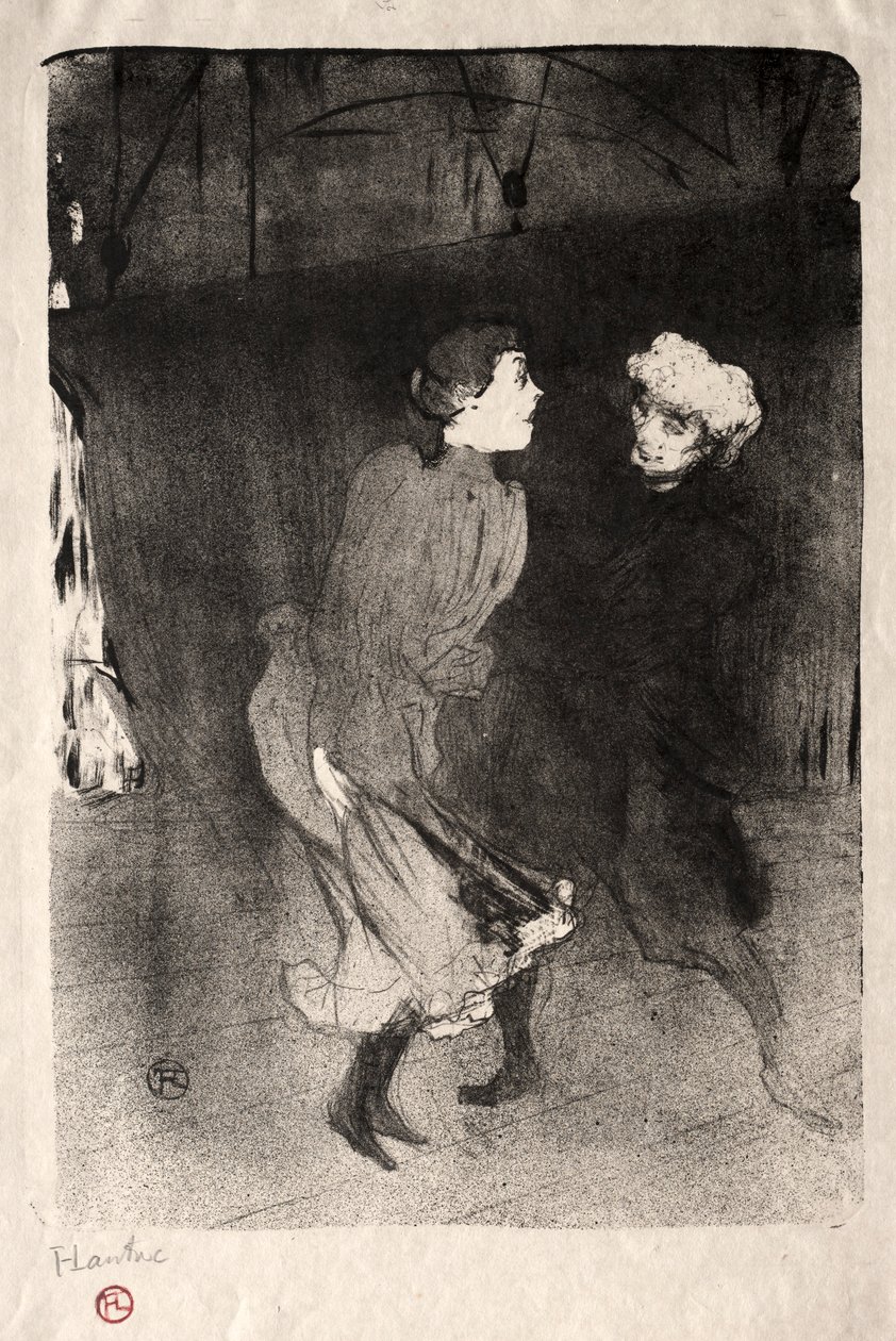 Emilienne dAlecon och Mariquita av Follies-Bergère, 1893. av Henri de Toulouse Lautrec