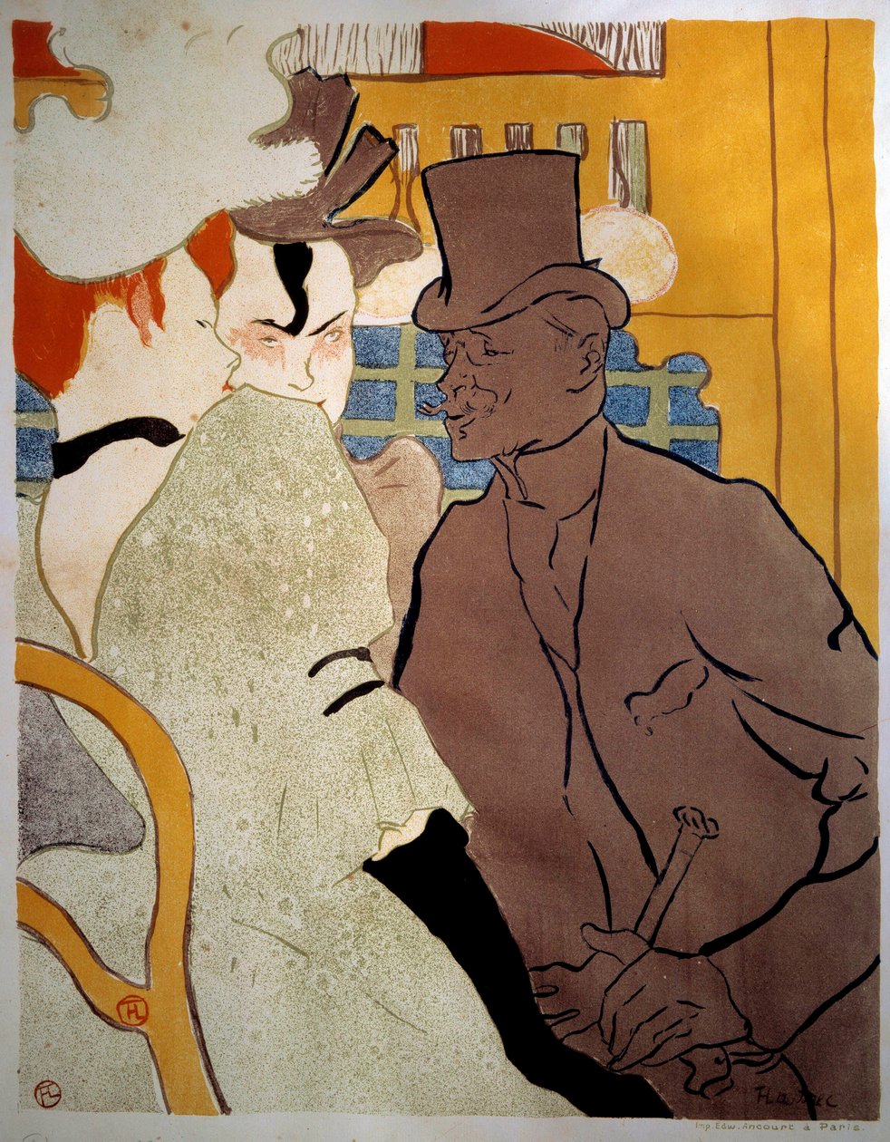 Engelska vid Moulin Rouge Litografi av Henri de Toulouse Lautrec (1864-1901) 1892 Sön. 0,47x0,37 m Albi, Musee Toulouse Lautrec av Henri de Toulouse Lautrec