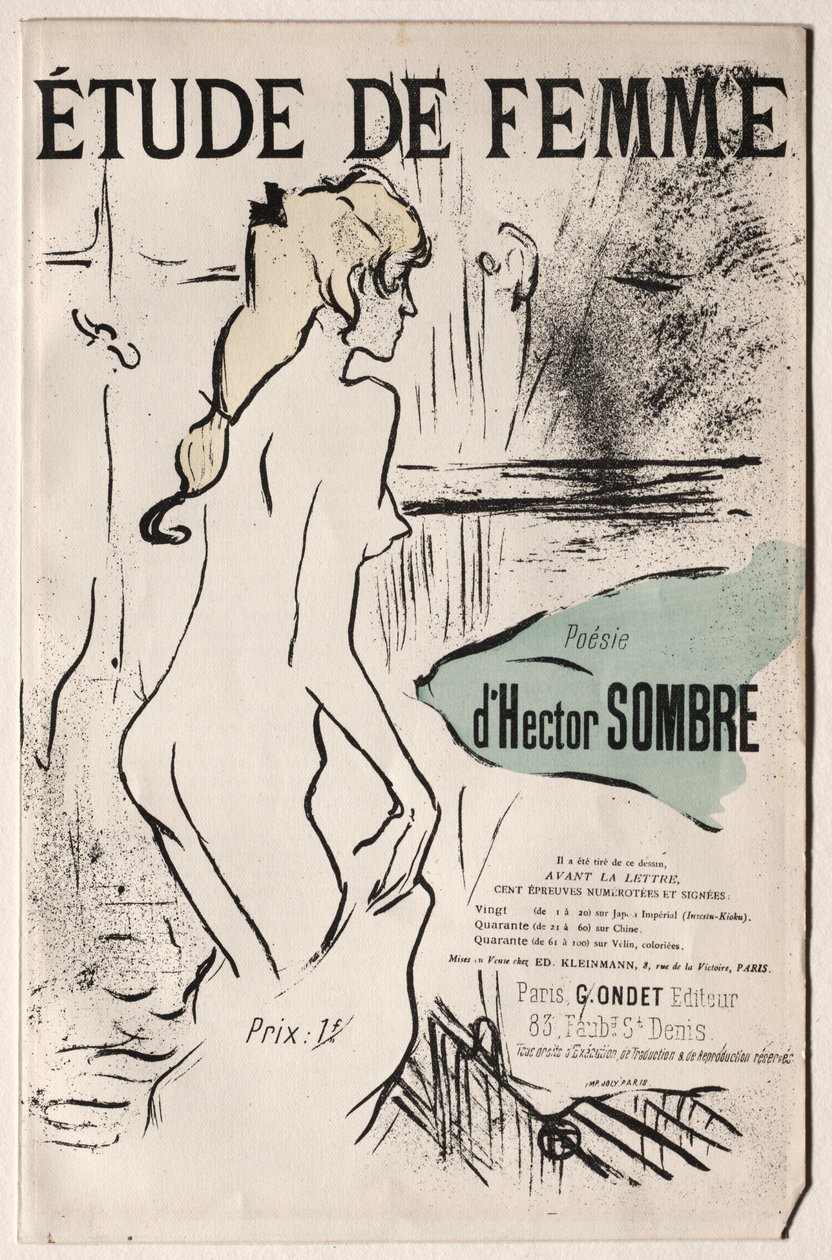 Kvinnastudie av Henri de Toulouse Lautrec