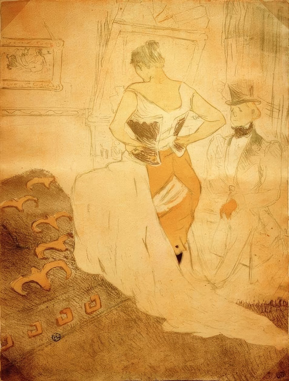 Kvinna i korsett, Conquest of Passage av Henri de Toulouse Lautrec