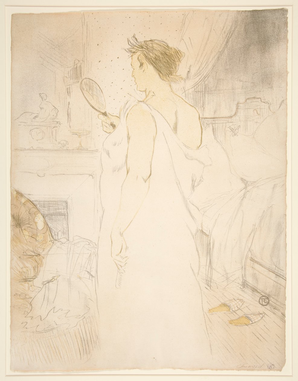 Femme ? glace, la glace ? main (Woman with Hand Mirror), från serien Elles av Henri de Toulouse Lautrec