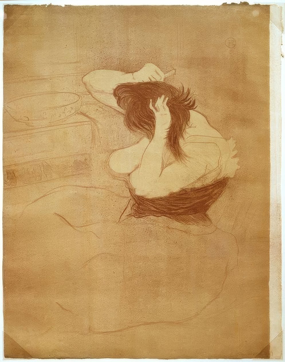 Kvinna kammar sitt hår, Frisyren av Henri de Toulouse Lautrec