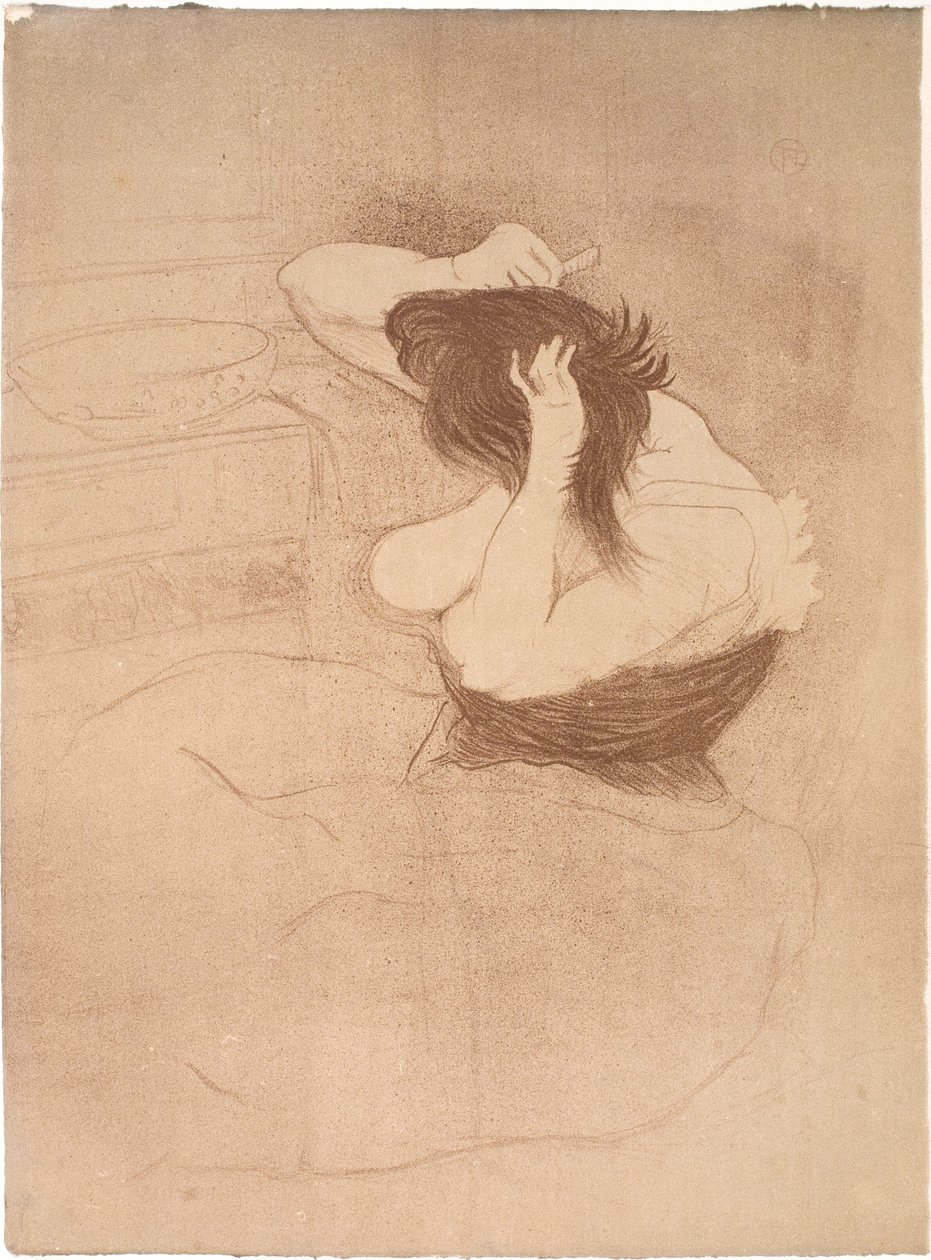Kvinna som kammar håret, frisyr av Henri de Toulouse Lautrec