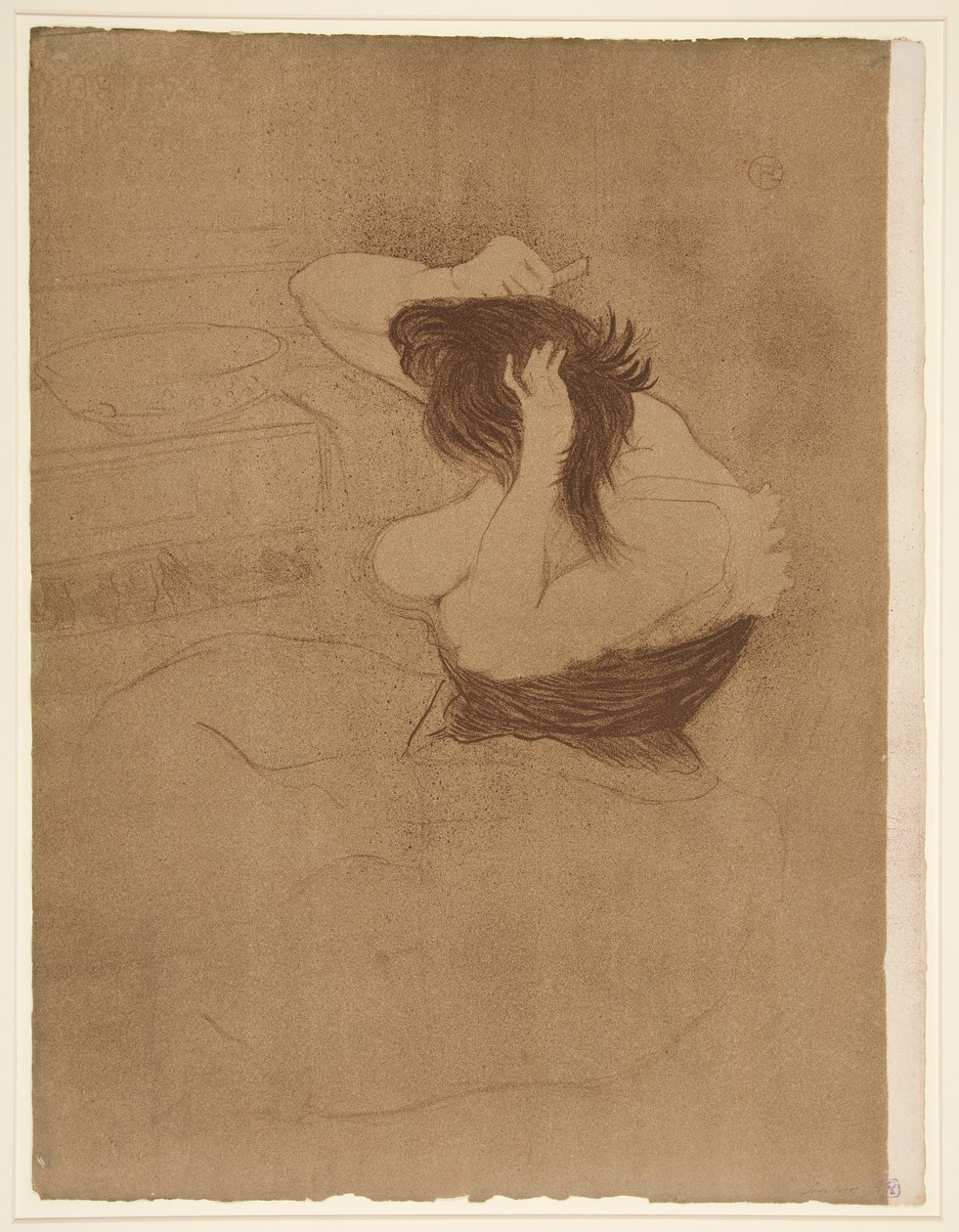 Kvinna som kammar håret, frisyr (Woman Combing Her Hair), från serien Elles av Henri de Toulouse Lautrec