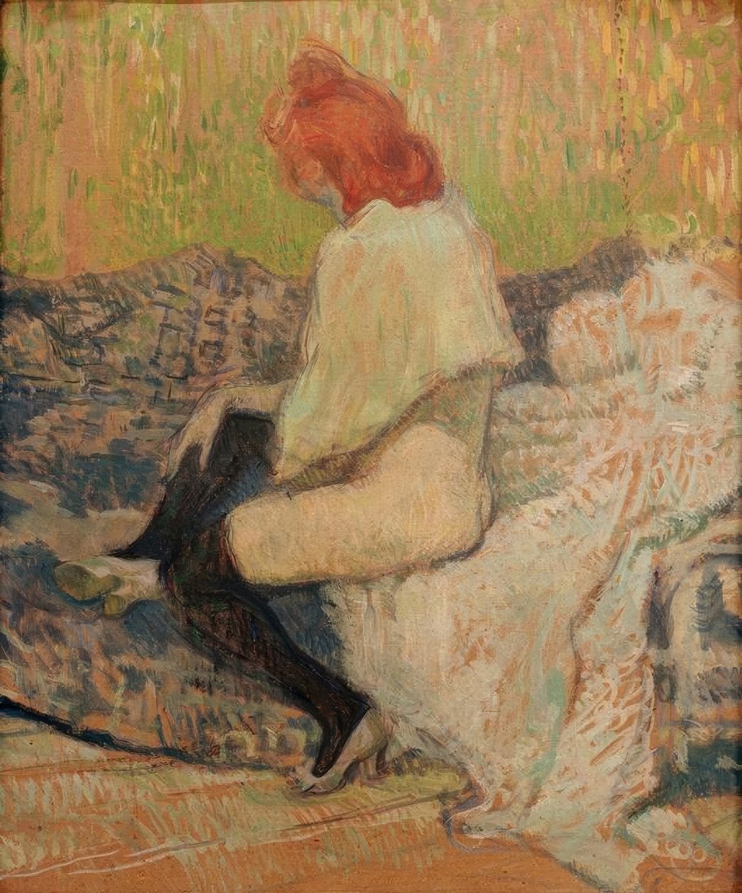 Rödhårig kvinna, Justine Dieuhl av Henri de Toulouse Lautrec