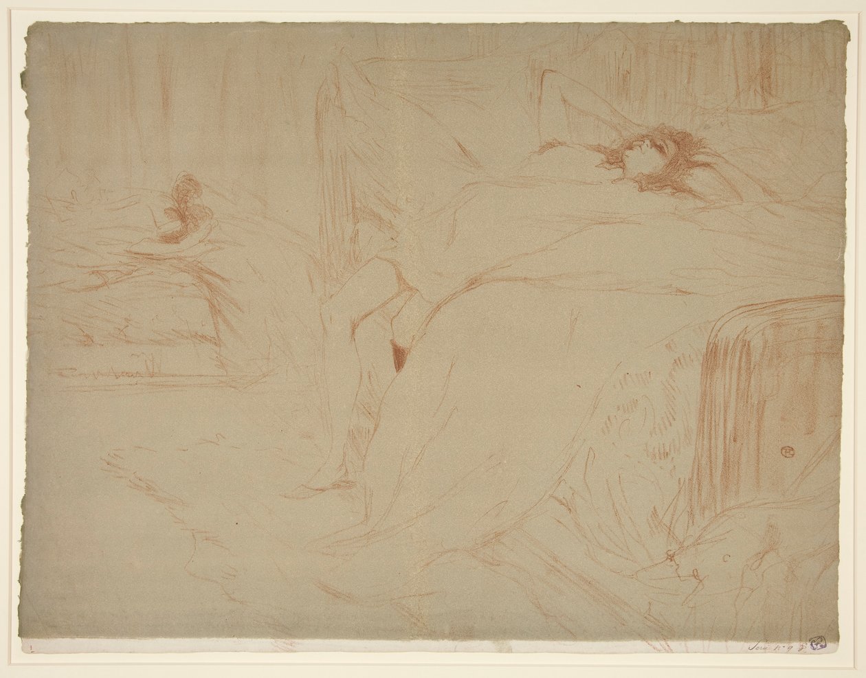 Femme sur le dos, lassitude (Kvinna som ligger på ryggen, trötthet), från serien Elles av Henri de Toulouse Lautrec