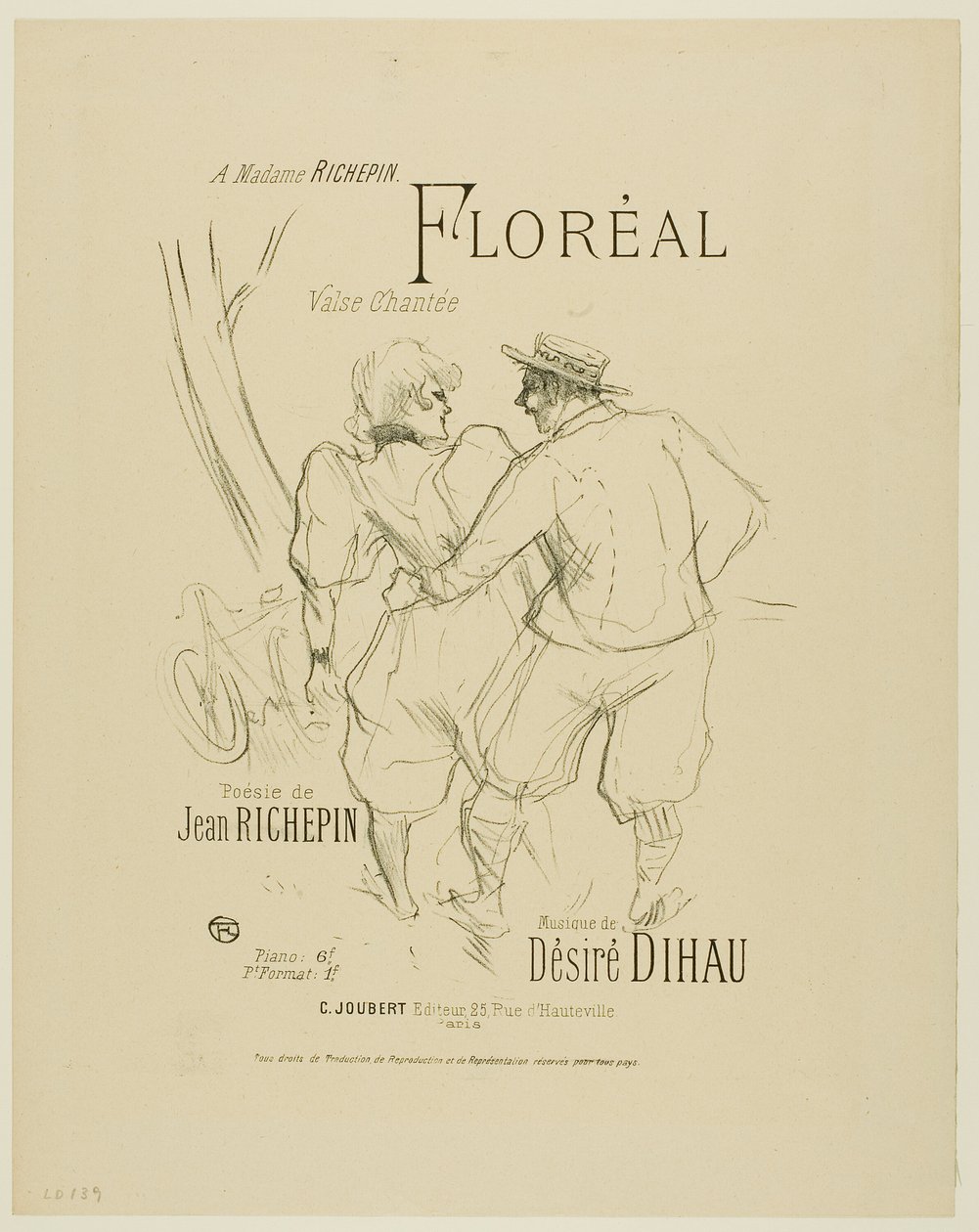 Floréal, från Melodier av Désiré Dihau av Henri de Toulouse Lautrec