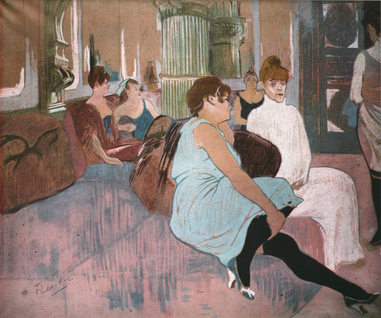 "I salongen vid Rue des Moulins", 1894, 1952. av Henri de Toulouse Lautrec