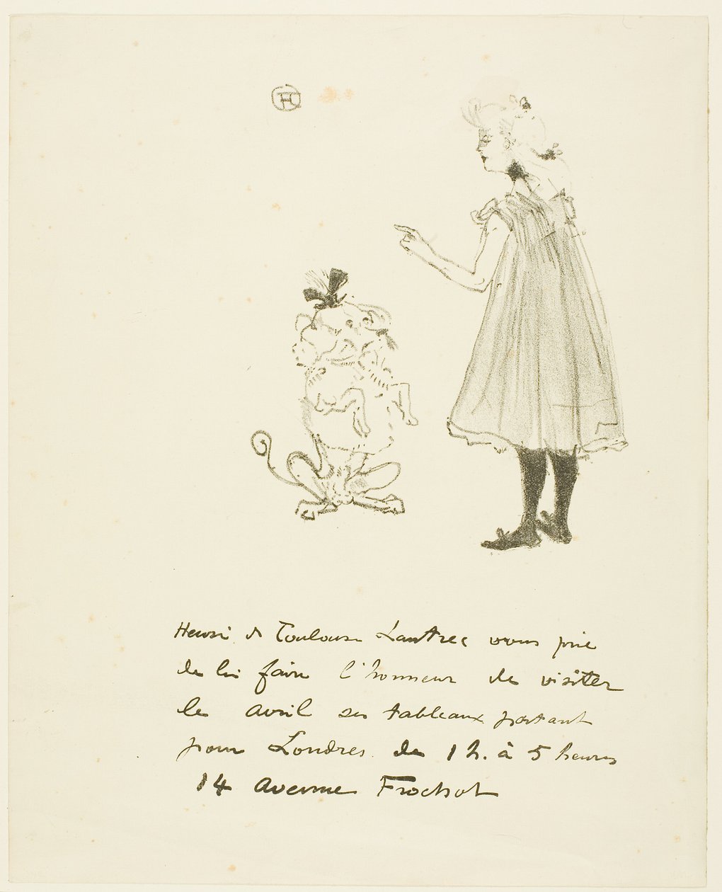 Inbjudan till en utställning av Henri de Toulouse Lautrec