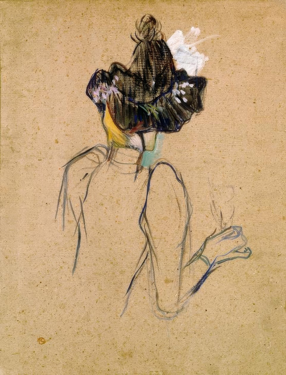 Jane Avril sedd bakifrån av Henri de Toulouse Lautrec