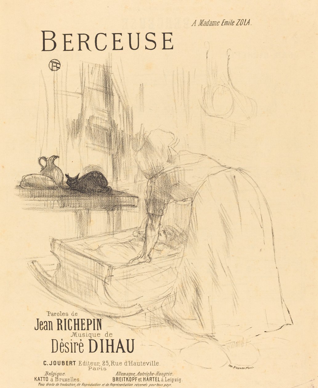 Vaggvisan, 1895-1896. av Henri de Toulouse Lautrec