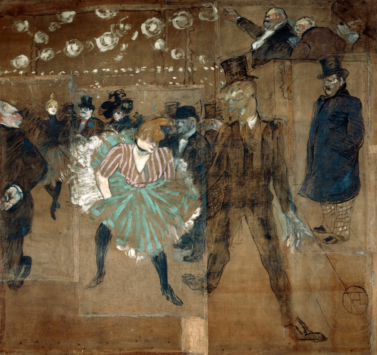 La Goulue och Valentin le desosse, 1895 av Henri de Toulouse Lautrec