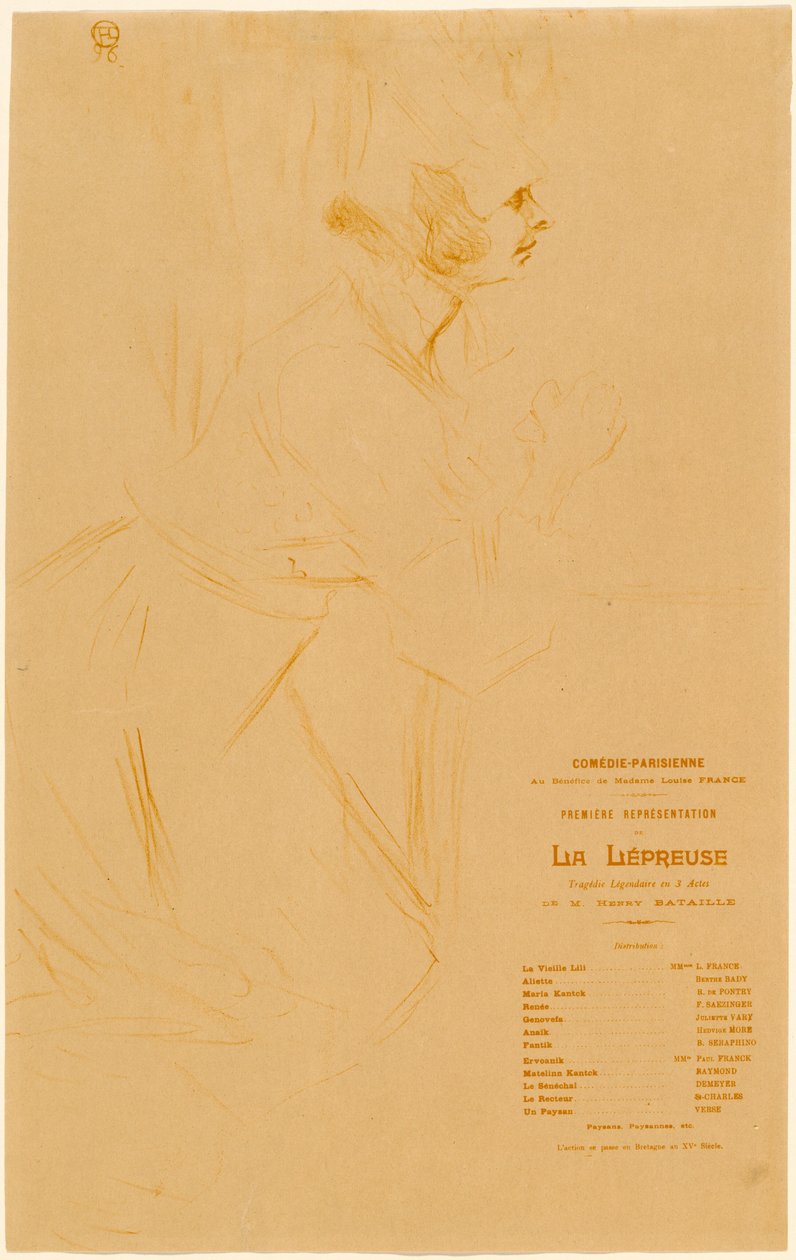 Den spetälske, 1896. av Henri de Toulouse Lautrec