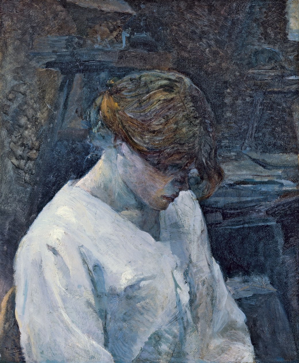 La Rousse i en vit blus, 1889 av Henri de Toulouse Lautrec