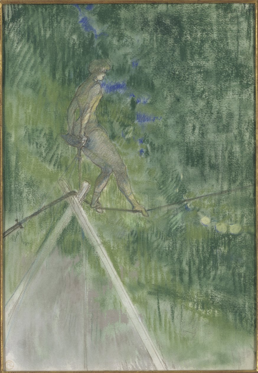 Repdansaren (tightrope walker) - The Rope Dancer, av Toulouse Lautrec, Henri, de (1864-1901). Pastell på papper. Mått: 47x32cm. Nationalmuseum Stockholm av Henri de Toulouse Lautrec