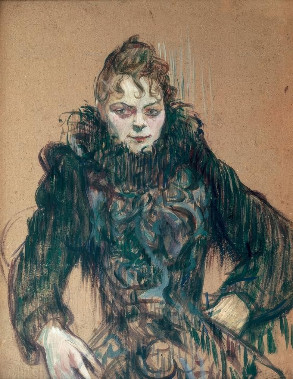 Kvinnan med den svarta boan av Henri de Toulouse Lautrec