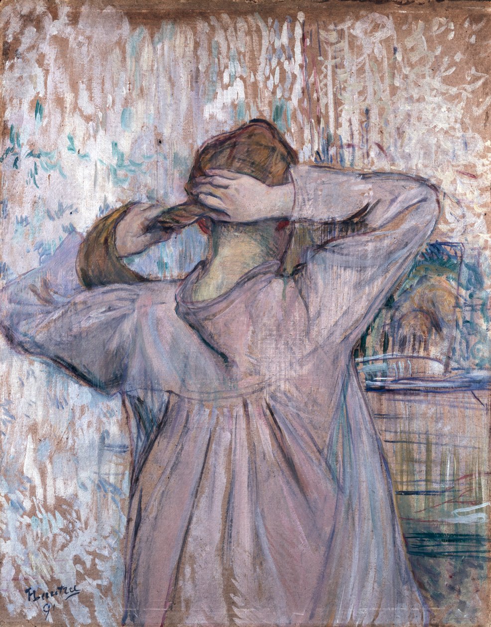 Toaletten Den som kammar håret, 1891 av Henri de Toulouse Lautrec