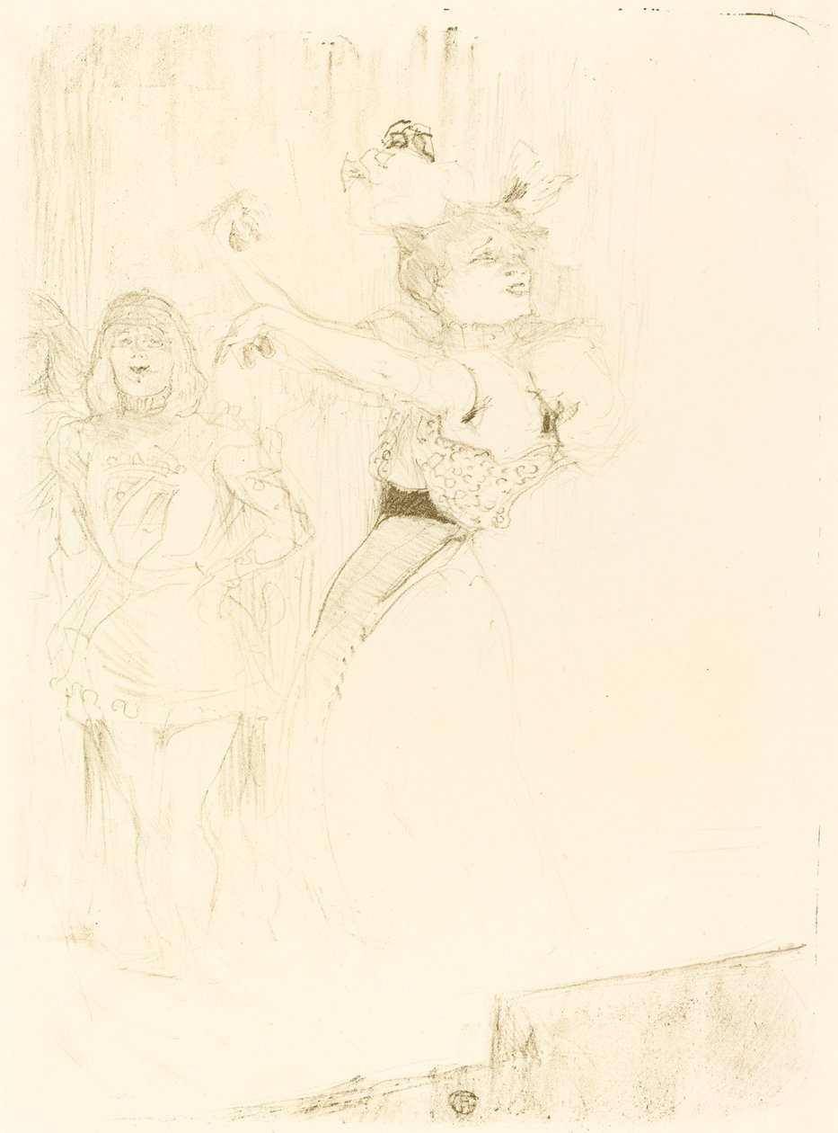 Lender Dancing the Bolero in Chilperic Lender Dancing the Bolero-steget i Chilperic, 1895. av Henri de Toulouse Lautrec