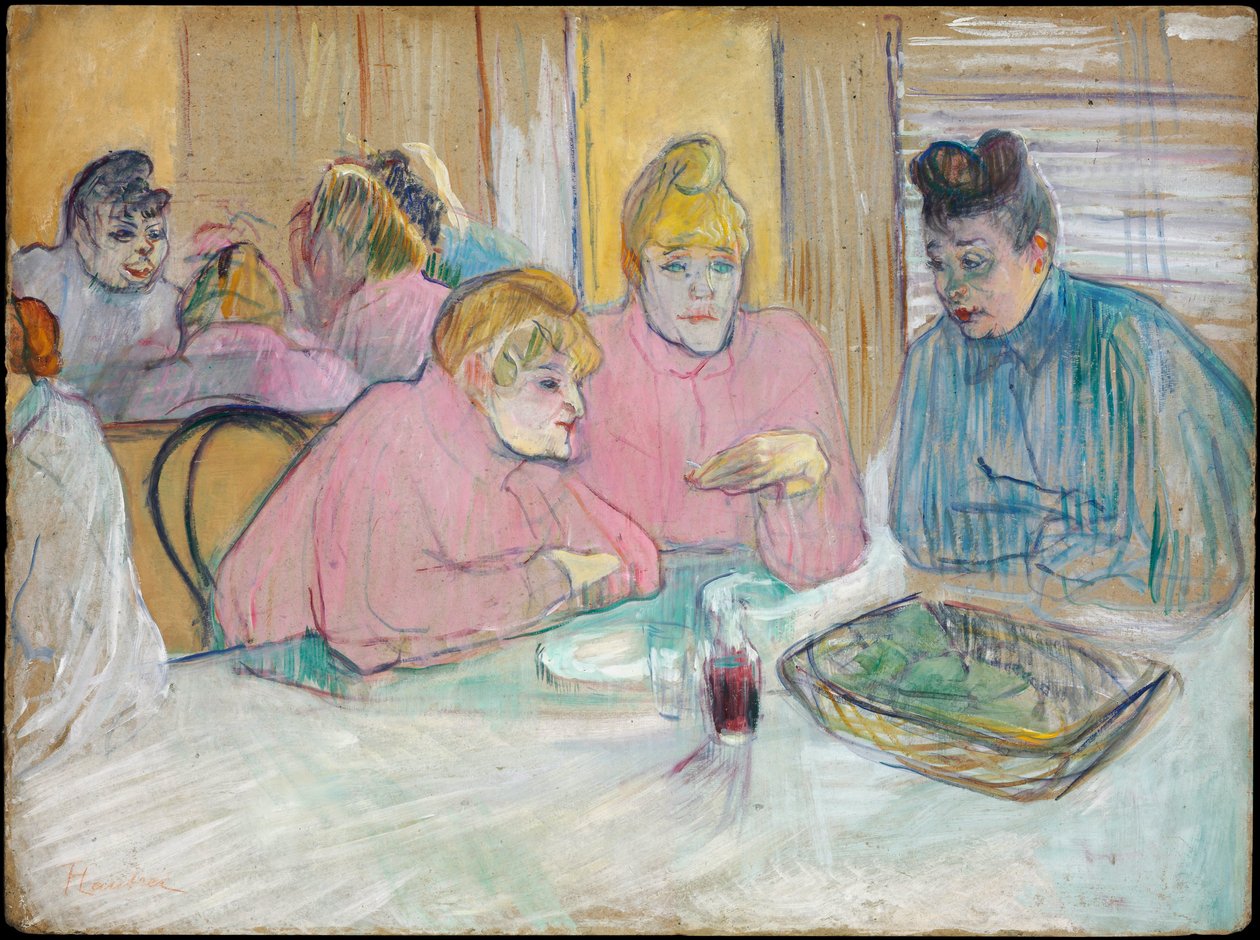 Les Dames dans la salle a manger - Damerna i matsalen - Toulouse-Lautrec, Henri, de (1864-1901) - 1893-1894 - Olja på kartong - 60,2x80,7 - Szepmuveszeti Muzeum, Budapest av Henri de Toulouse Lautrec