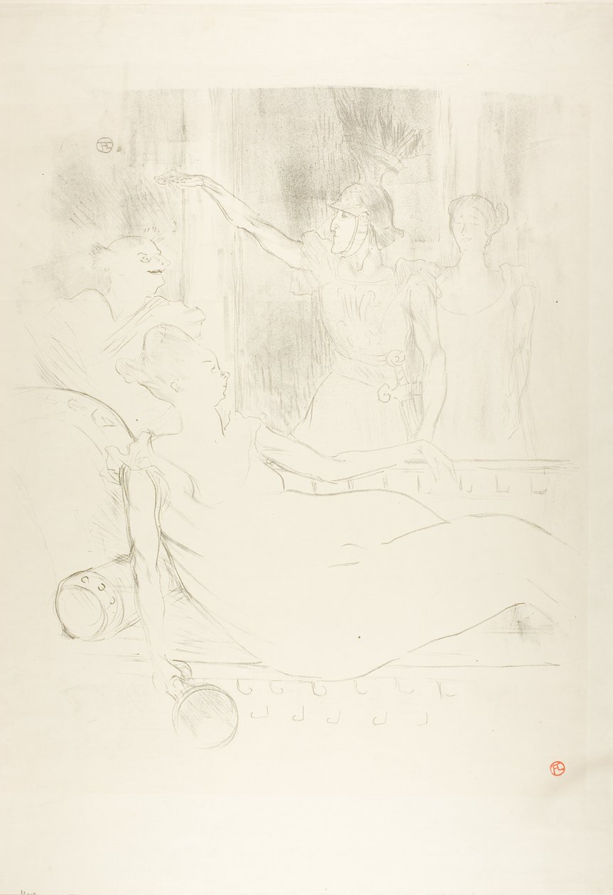 Madame Simon-Girard, Brewer and Guy i La belle Hélène av Henri de Toulouse Lautrec