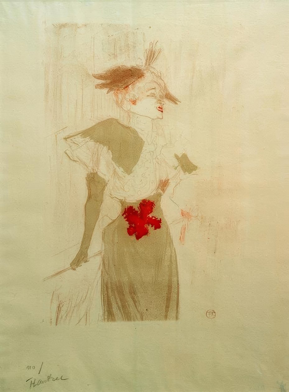 Miss Marcelle Lender, stående av Henri de Toulouse-Lautrec
