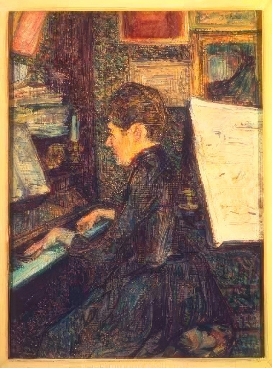 Miss Marie Dihau vid pianot av Henri de Toulouse Lautrec