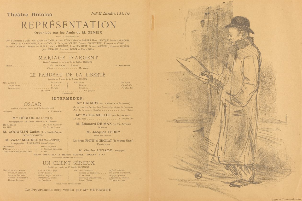 Silverbröllop, The Burden of Liberty, A Serious Client [recto], 1897. av Henri de Toulouse Lautrec