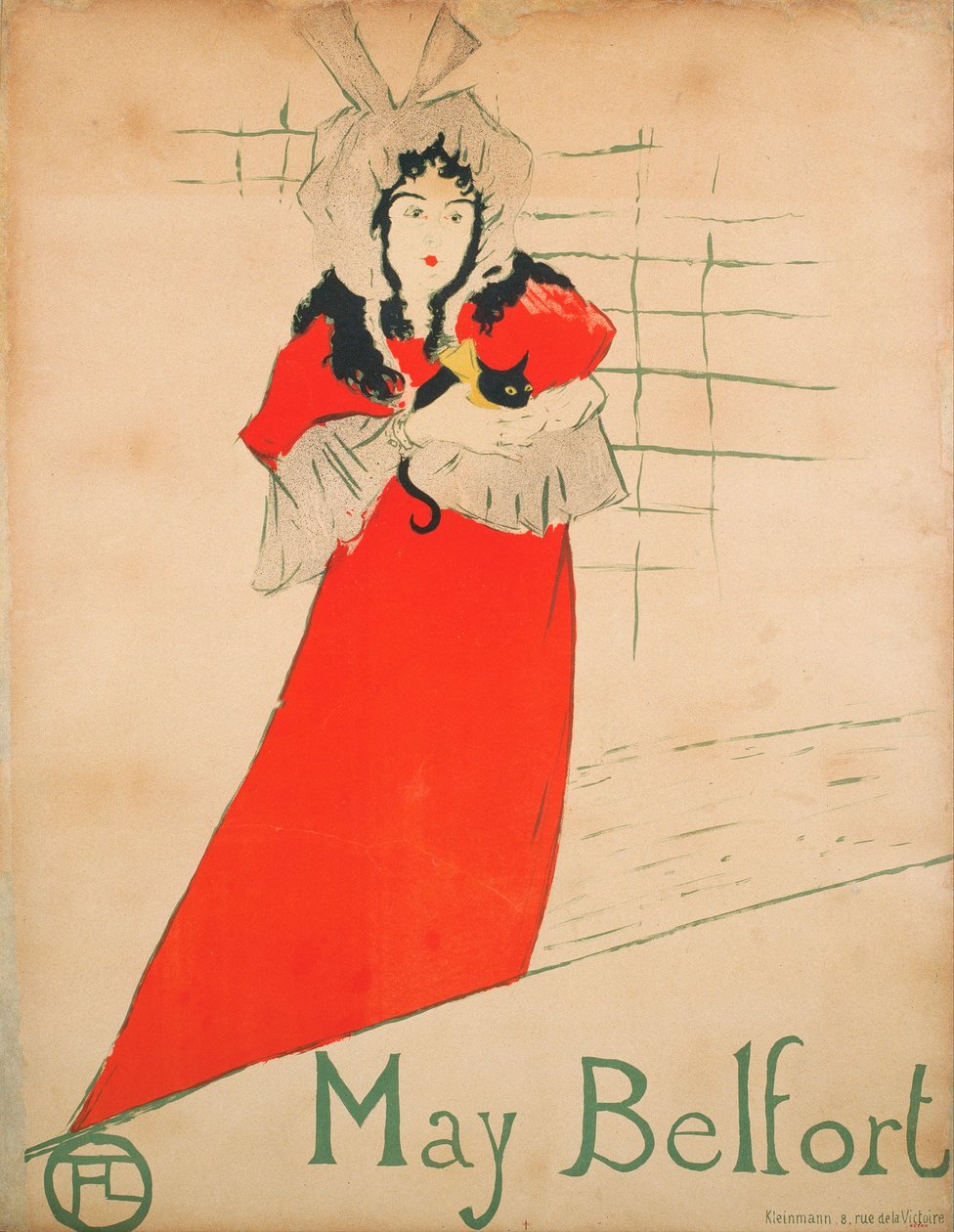 May Belfort (nee May Egan) (affisch) - Verk av Henri de Toulouse Lautrec (Toulouse-Lautrec) (1864-1901) - 1895 - Färglitografi - 80x62 - Museu Nacional d