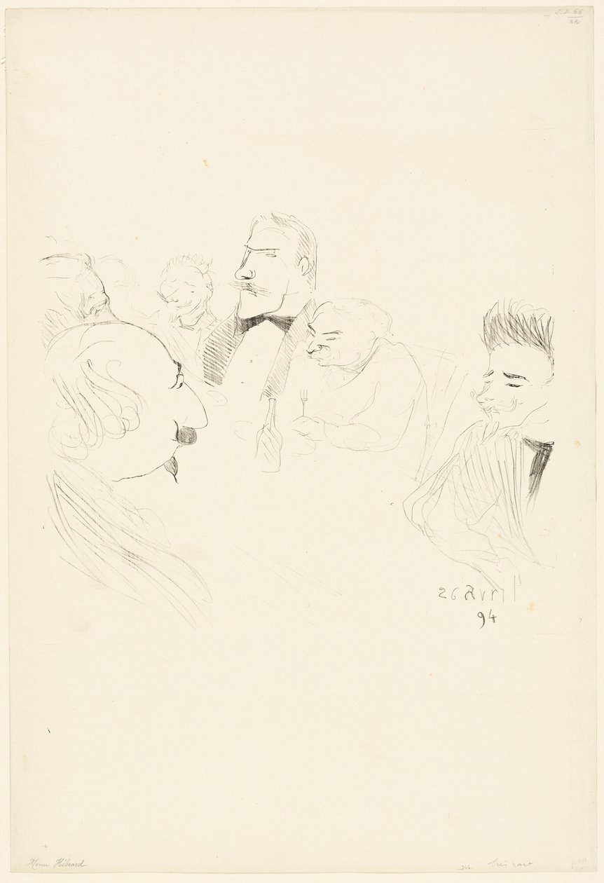 Menykort för Adrien Hébrard av Henri de Toulouse Lautrec