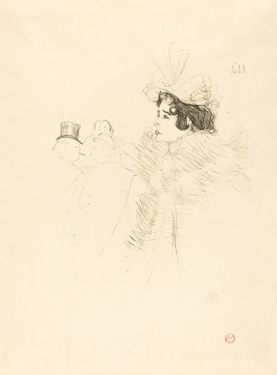 Miss May Belfort i Irish and American Bar, rue Royale (Miss Belfort Belfort au Irish and American Bar, Rue Royale) av Henri de Toulouse Lautrec