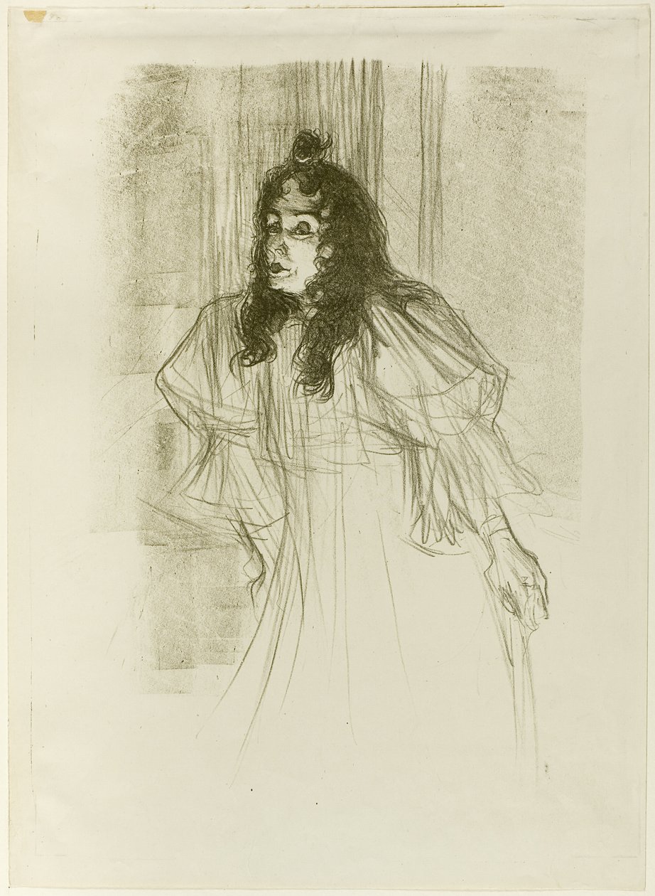 Miss May Belfort med långt hår av Henri de Toulouse Lautrec