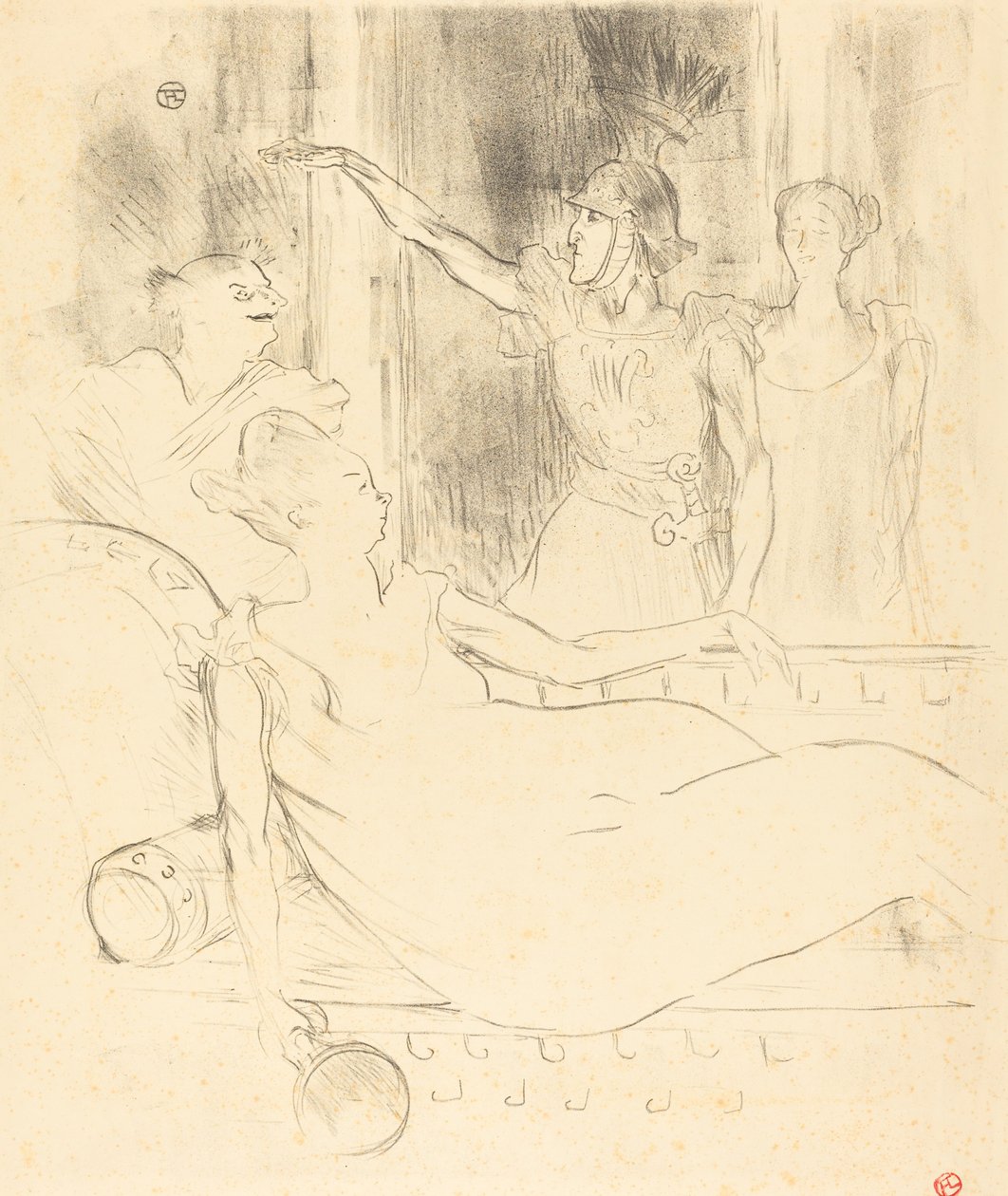 Mme Simon-Girard, Brasseur och Guy i "La belle Helene" av Henri de Toulouse Lautrec