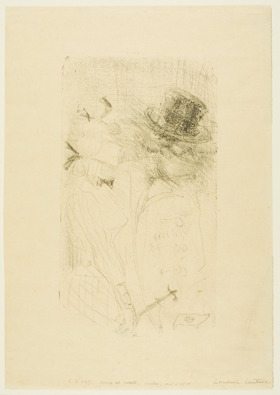 Gammal man och ung flicka av Henri de Toulouse Lautrec
