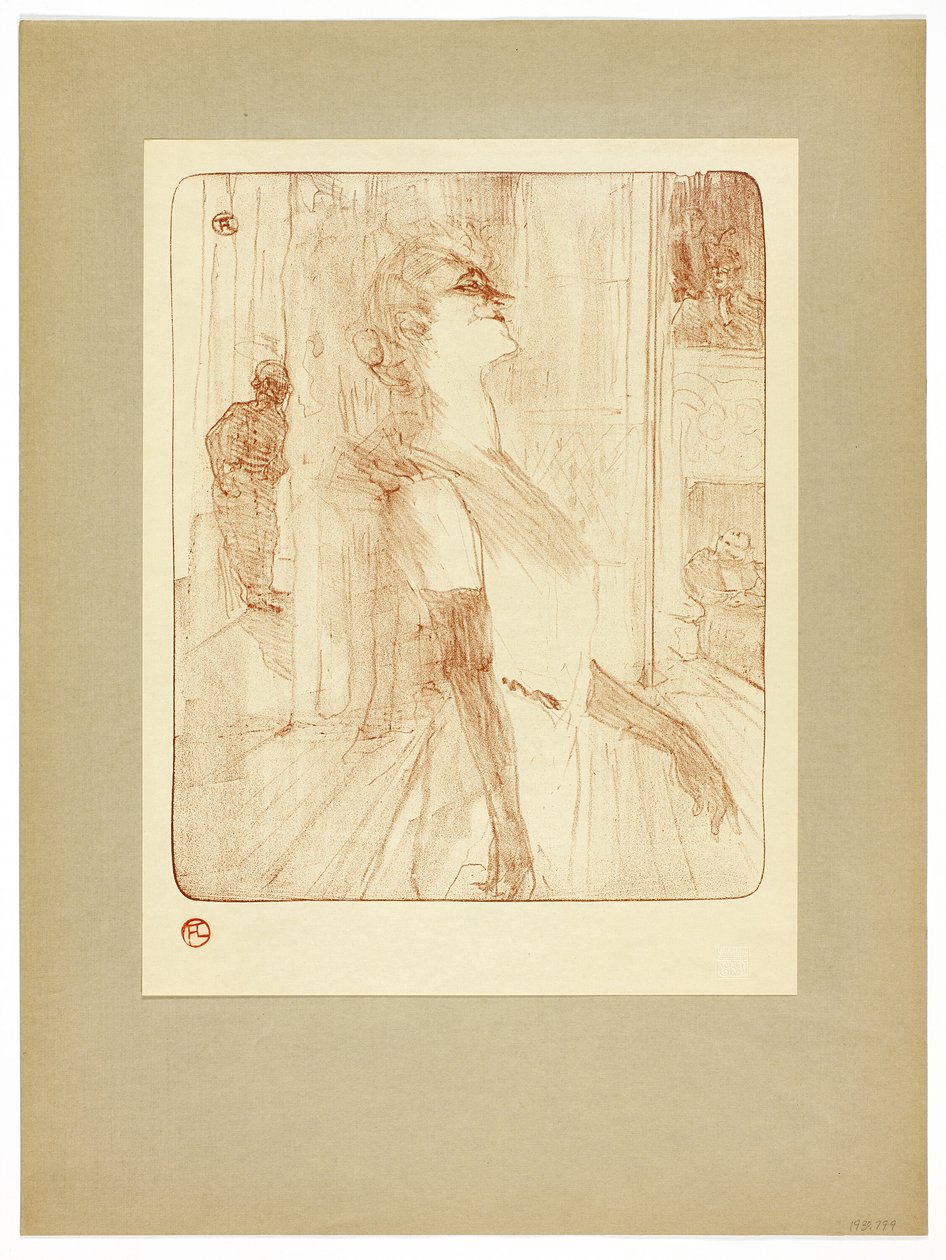 På scenen, tallrik ett från Yvette Guilbert av Henri de Toulouse Lautrec
