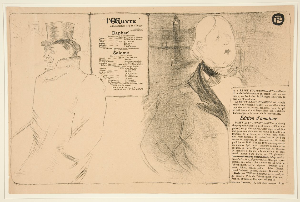 Oscar Wilde och Romain Coolus (Oscar Wilde och Romain Coolus) av Henri de Toulouse Lautrec