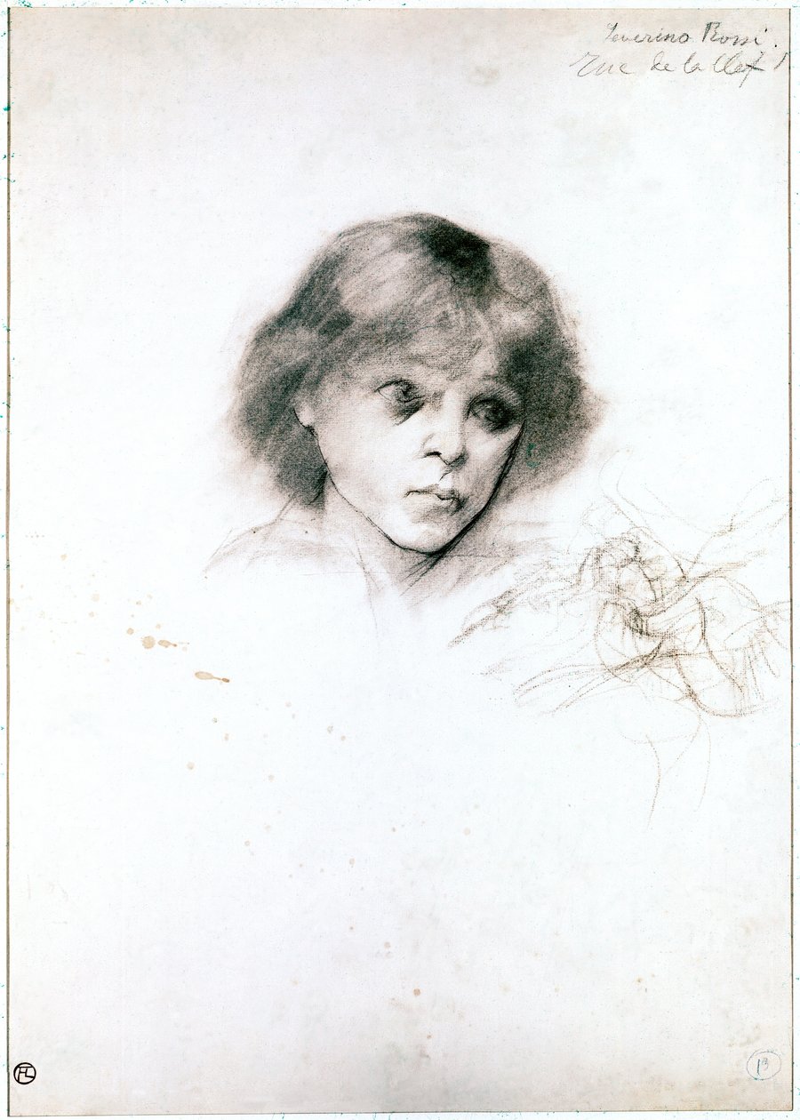Porträtt av Severino Rossi. 1883 (kol på vitt papper) av Henri de Toulouse Lautrec