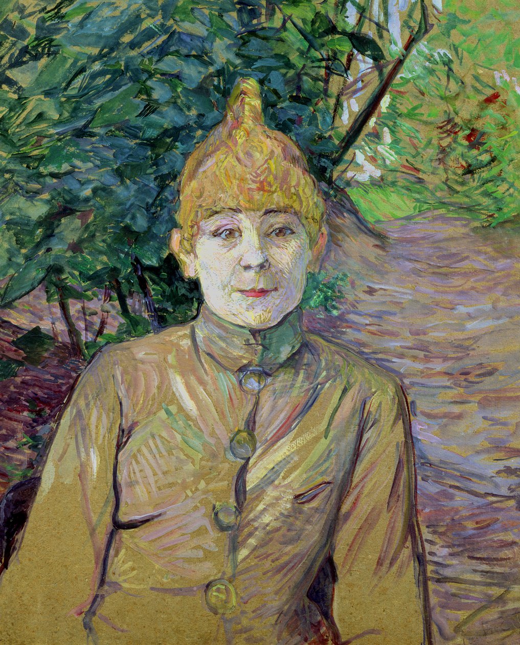 Porträtt av en kvinna, möjligen den franska dansaren Louise Weber (1870-1927) känd som "La Goulue" av Henri de Toulouse Lautrec