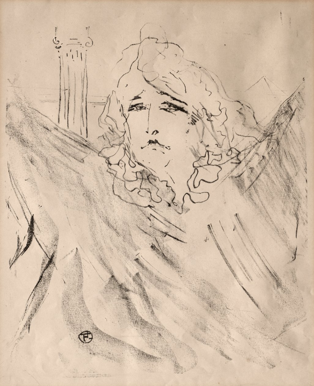 Porträtt av skådespelare och skådespelerskor: Tretton litografier: Sarah Bernhardt av Henri de Toulouse Lautrec