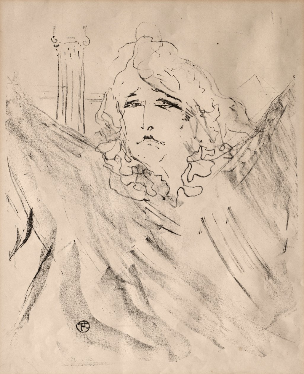 Porträtt av skådespelare och skådespelerskor: Tretton litografier: Sarah Bernhardt, 1898. av Henri de Toulouse Lautrec