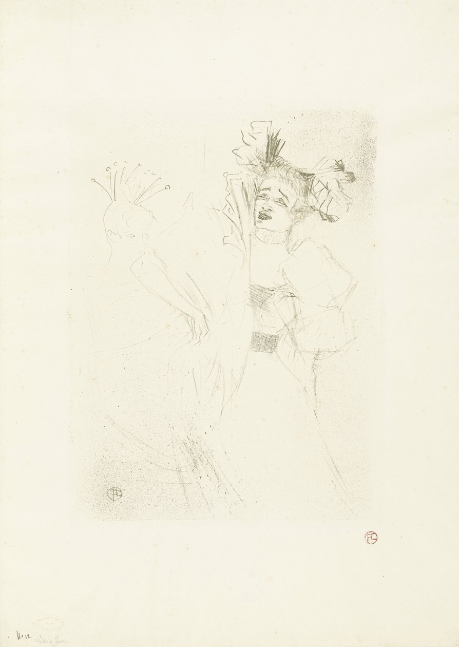 Porträtt av skådespelerskan Marcelle Lender i operan Chilpéric Långivare framifrån i Chelpéric av Henri de Toulouse Lautrec