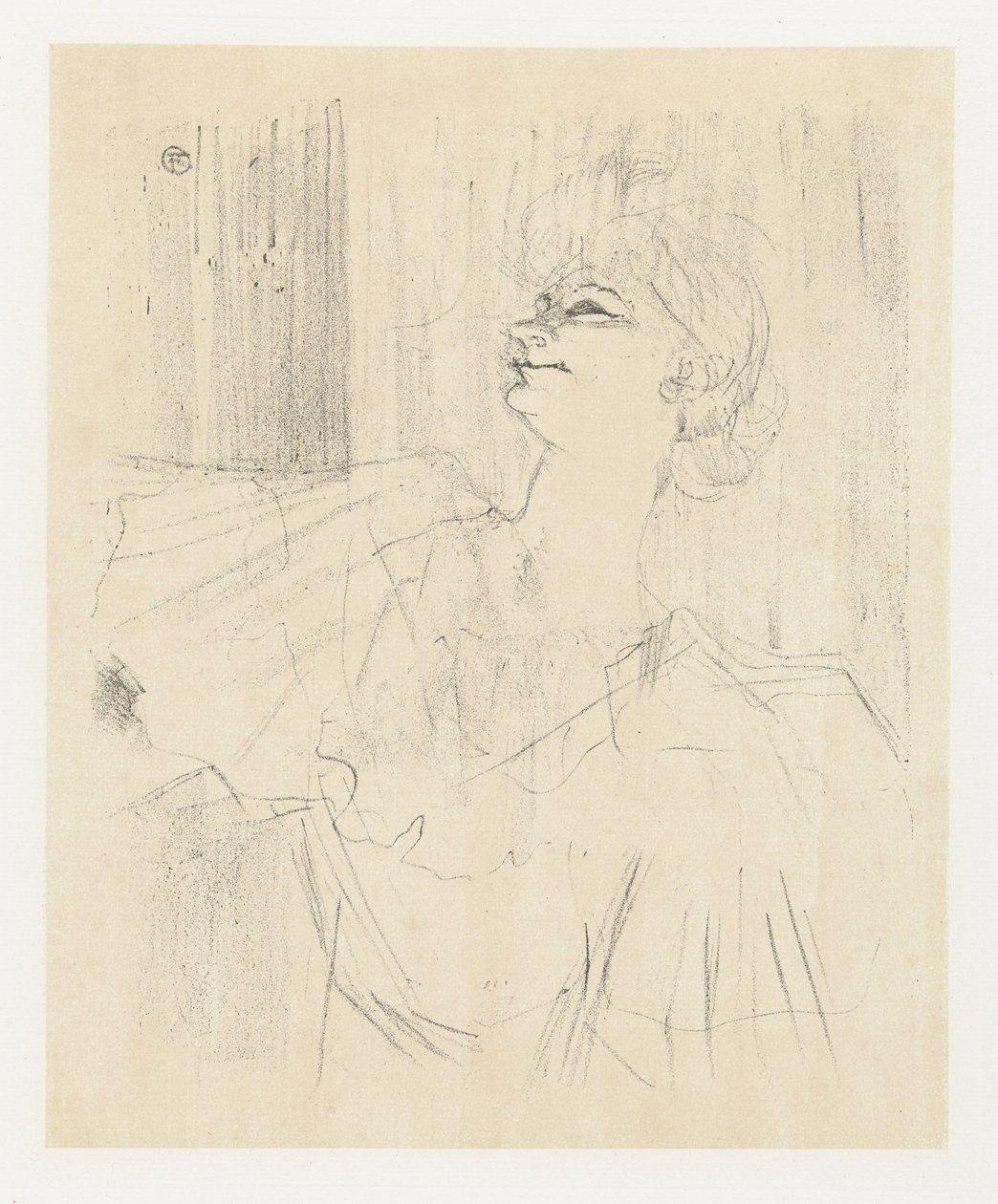 Porträtt av skådespelerskan Yvette Guilbert i A Ménilmontant de Bruant Yvette Guilbert A Menilmontant de Bruant Yvette Guilbert: Engelsk serie (serietitel) av Henri de Toulouse Lautrec