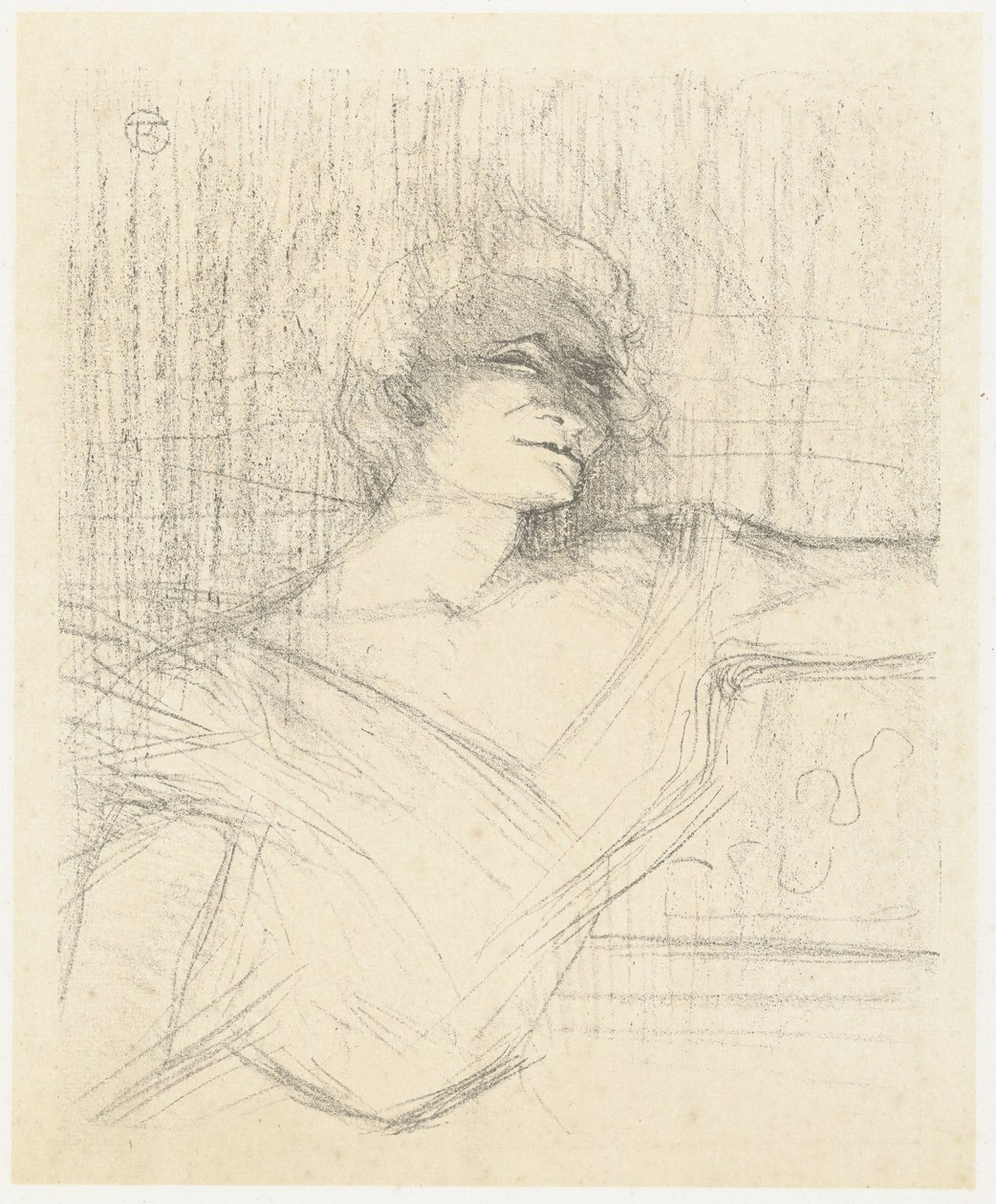 Portret van skådespelerskan Yvette Guilbert i Dans la Glu Yvette Guilbert i limmet Yvette Guilbert: Engelsk serie (serietitel) av Henri de Toulouse Lautrec