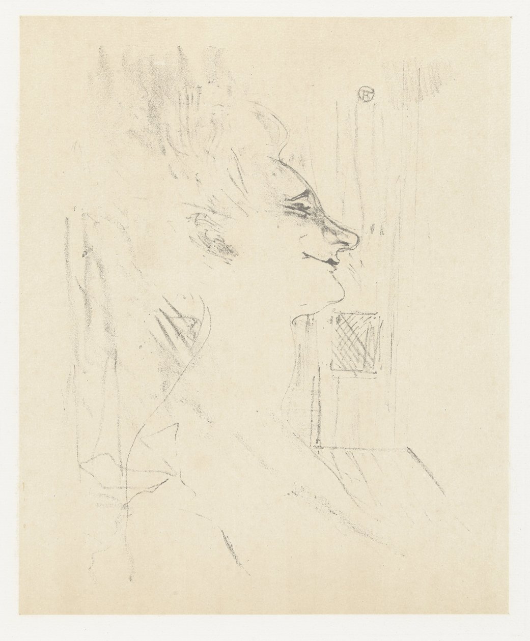 Portret van skådespelerskan Yvette Guilbert i Soularde Yvette Guilbert Soularde Yvette Guilbert: Engelsk serie (serietitel) av Henri de Toulouse Lautrec