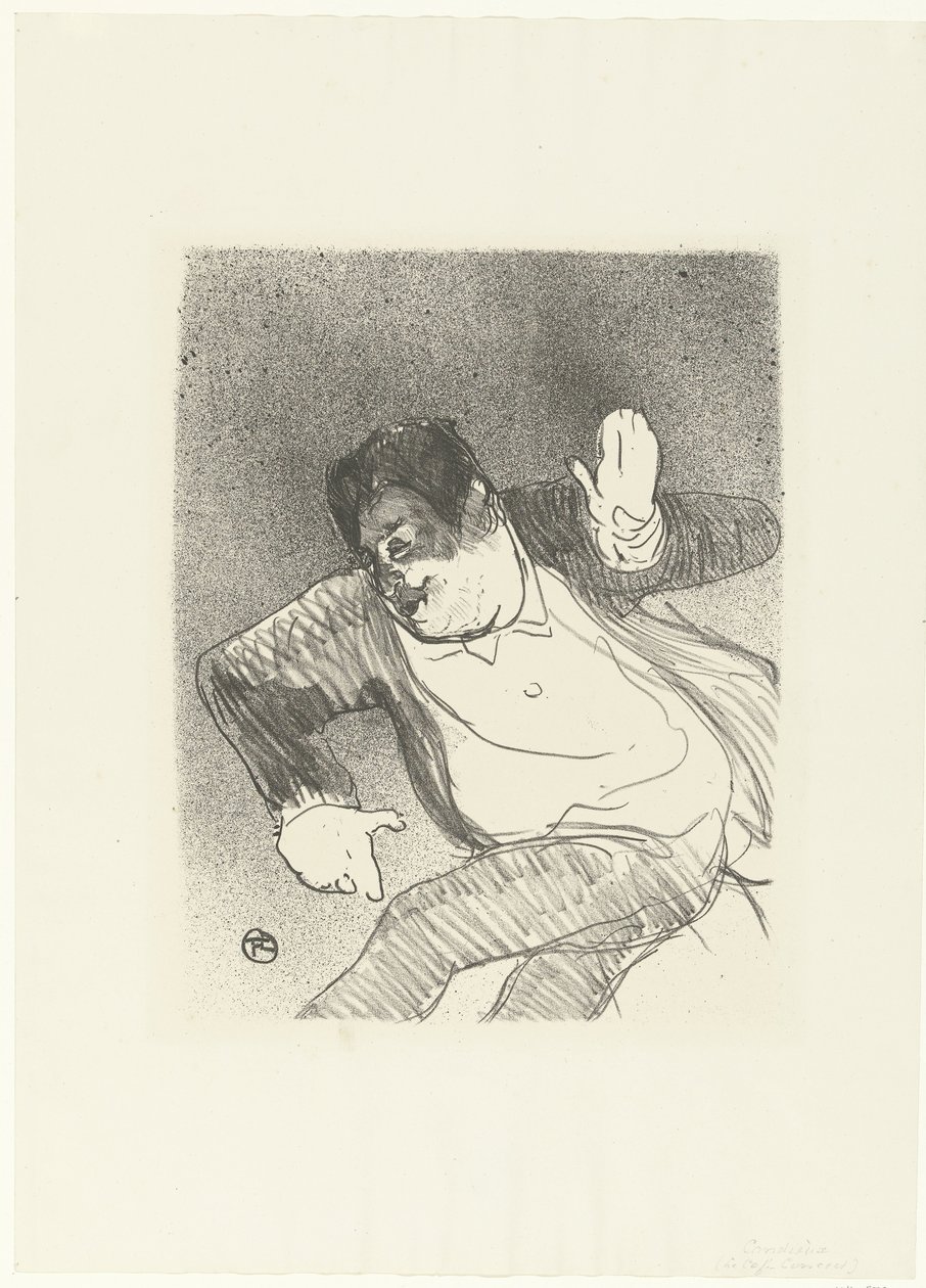 Portret van komiek Caudieux dansar i Petit Casino Caudieux Petit Casino Konsertcaféet (serietitel) av Henri de Toulouse Lautrec