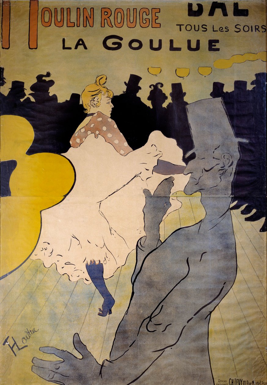 Affisch för kabarén "La goulue"" på Moulin Rouge. Teckning av Henri de Toulouse Lautrec (1864-1901) 1891 Bryssel, Musee Ixelles av Henri de Toulouse Lautrec