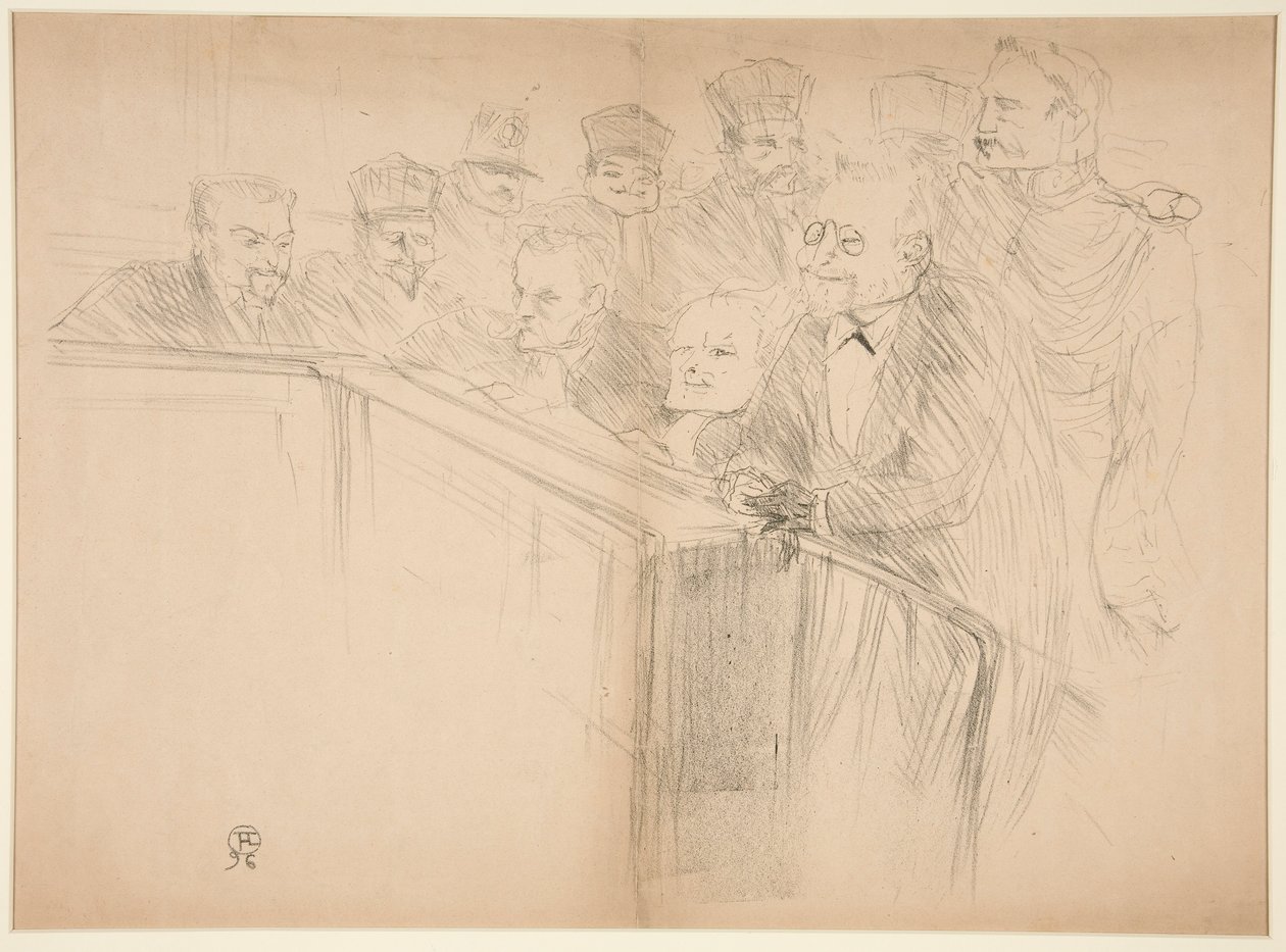 Proc?s Arton, premi?re planche (The Arton Trial, första plattan) av Henri de Toulouse Lautrec