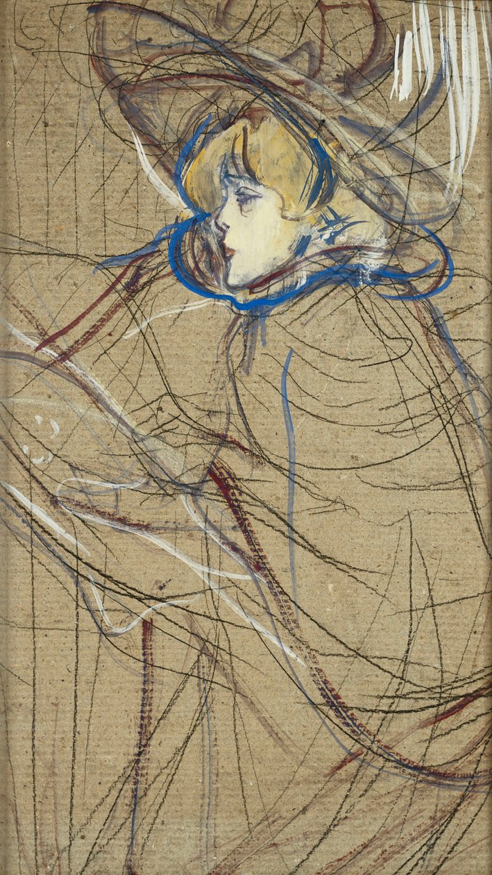 Kvinnans profil: Jane April; Kvinnans profil: Jane Avril, 1893 av Henri de Toulouse Lautrec