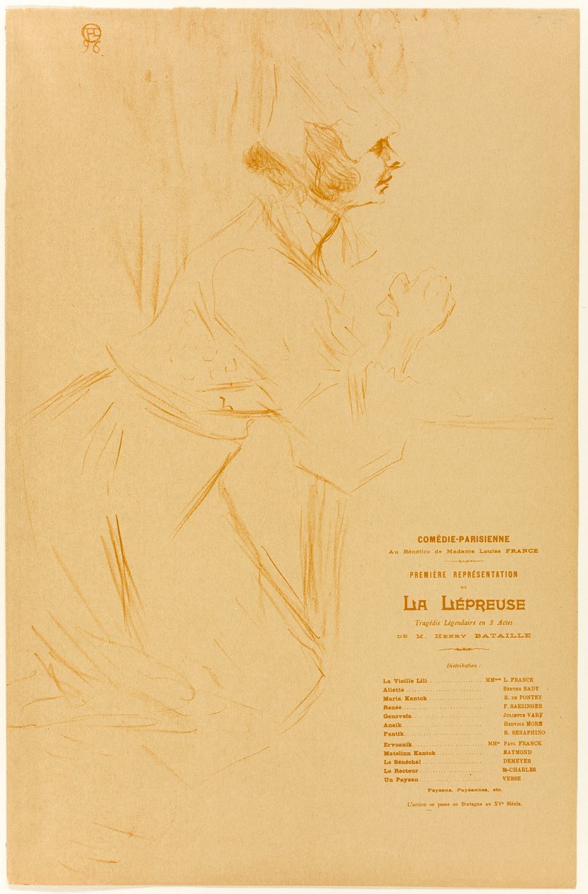 Program för La Lépreuse av Henri de Toulouse Lautrec